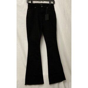 Flying Banana Women's Black Dark Wash Wide Leg Rough Hewn Jeans (GYXB-2)- SZ 4S